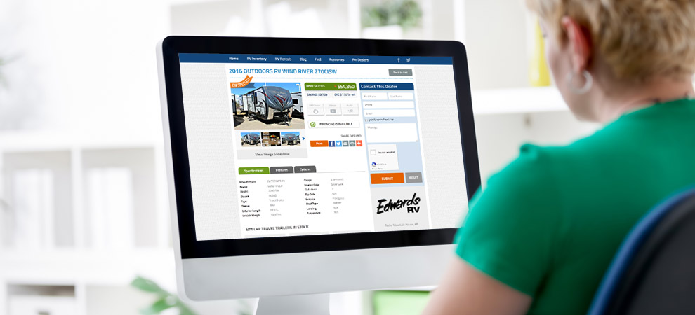 RVHotline details page on a desktop monitor