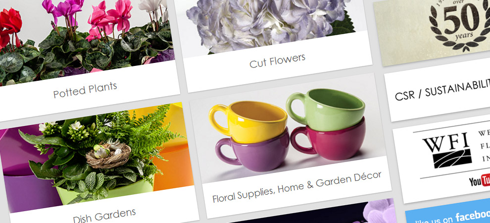Westbrook Floral home page on desktop monitor
